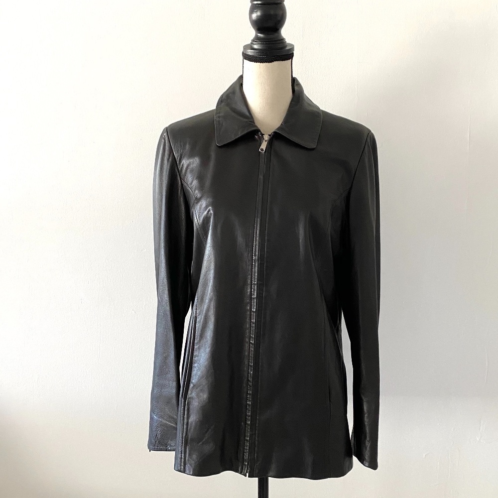 Torras Black 100% Leather Black Jacket size Medium